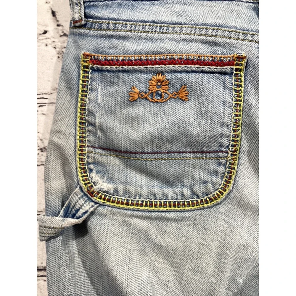 Lucky Brand Lucky Legend Embroidered Carpenter Denim Shorts Light Wash 12 31